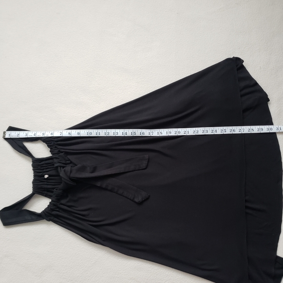 Black Dress with Front Tie Sleeveless Wide Strap Long Top - Picture 9 of 11